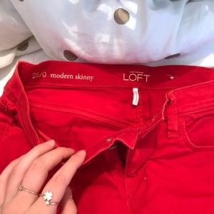 Loft modern skinny red pants